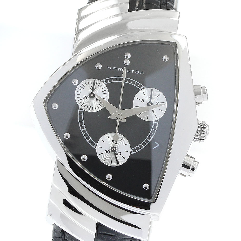 ハミルトン HAMILTON H244121 ベンチュラ デイト クロノグラフ クォーツ メンズ 箱・保証書付き_907641【中古】