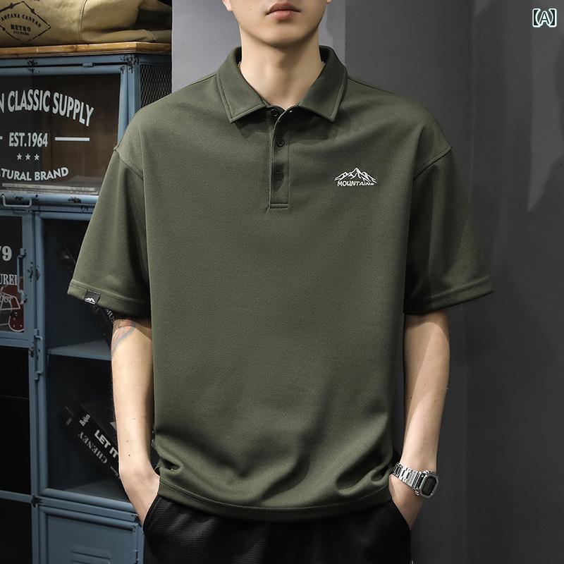 大きいサイズ ポロシャツ アメリカン ヘビーウェイト レトロ メンズ 半袖 夏 七分袖 五分袖 トップス Tシャツ 都会的 レジャー シンプル