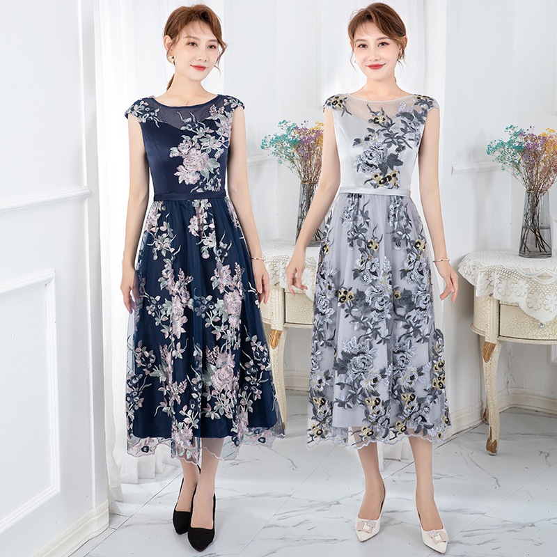 パーティードレス 20代 結婚式 演奏会 お呼ばれ 結婚式 披露宴 ワンピース ドレス 花柄 ミディアム丈 成人式