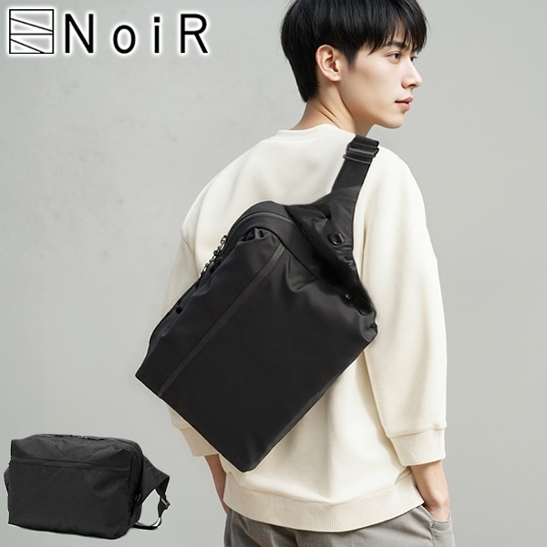限定NoiRカラビナ付 メンズ レディース 大容量 大きめ A4 斜めがけバッグ かっこいい 大人 軽量 黒 ブラック 斜めがけバッグ PC Luminous Shoulder N23002