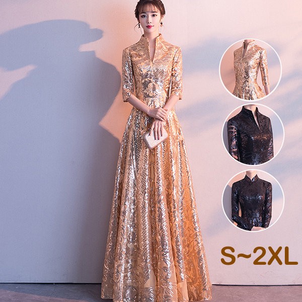 ロングドレス 演奏会用ドレス 袖付き 五分袖 結婚式ドレス 母親 ミセス向けドレス ピアノ発表会 ステージドレス 大きいサイズ イブニングドレス フォーマルドレス パーティードレス コンサート 音楽会 15,351円