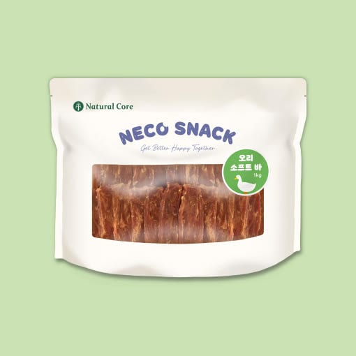【韓国公式】 ナチュラルコア 天然おやつ ネコスナック 鴨のソフトバー 1kg 1個 大容量