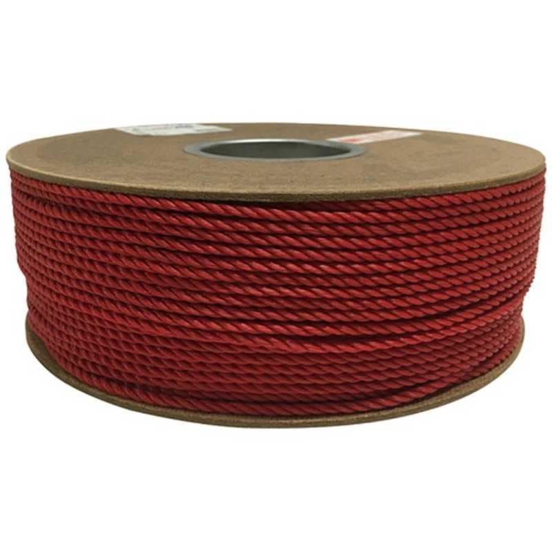 ユタカメイク　ユタカ ポリエチレンロープドラム巻 4mm×200m レッド　PRE-81