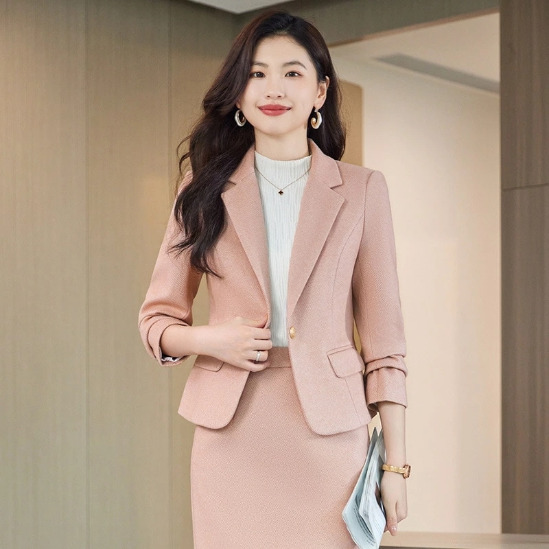 レディース スーツセット 春秋 高級感 エレガント カジュアル ウール スカートスーツ