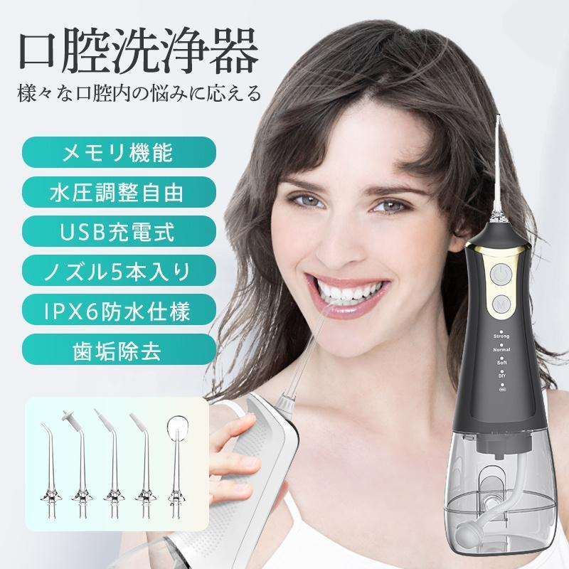 口腔洗浄器 口内洗浄機 ジェットウォッシャー ウォーターピック 歯垢除去 超音波 電動 ジェットフロス コンパクト usb充電式 歯磨き 歯周病予防