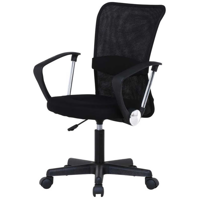 不二貿易　メッシュバックチェアー ハンター 肘付 BK　90870