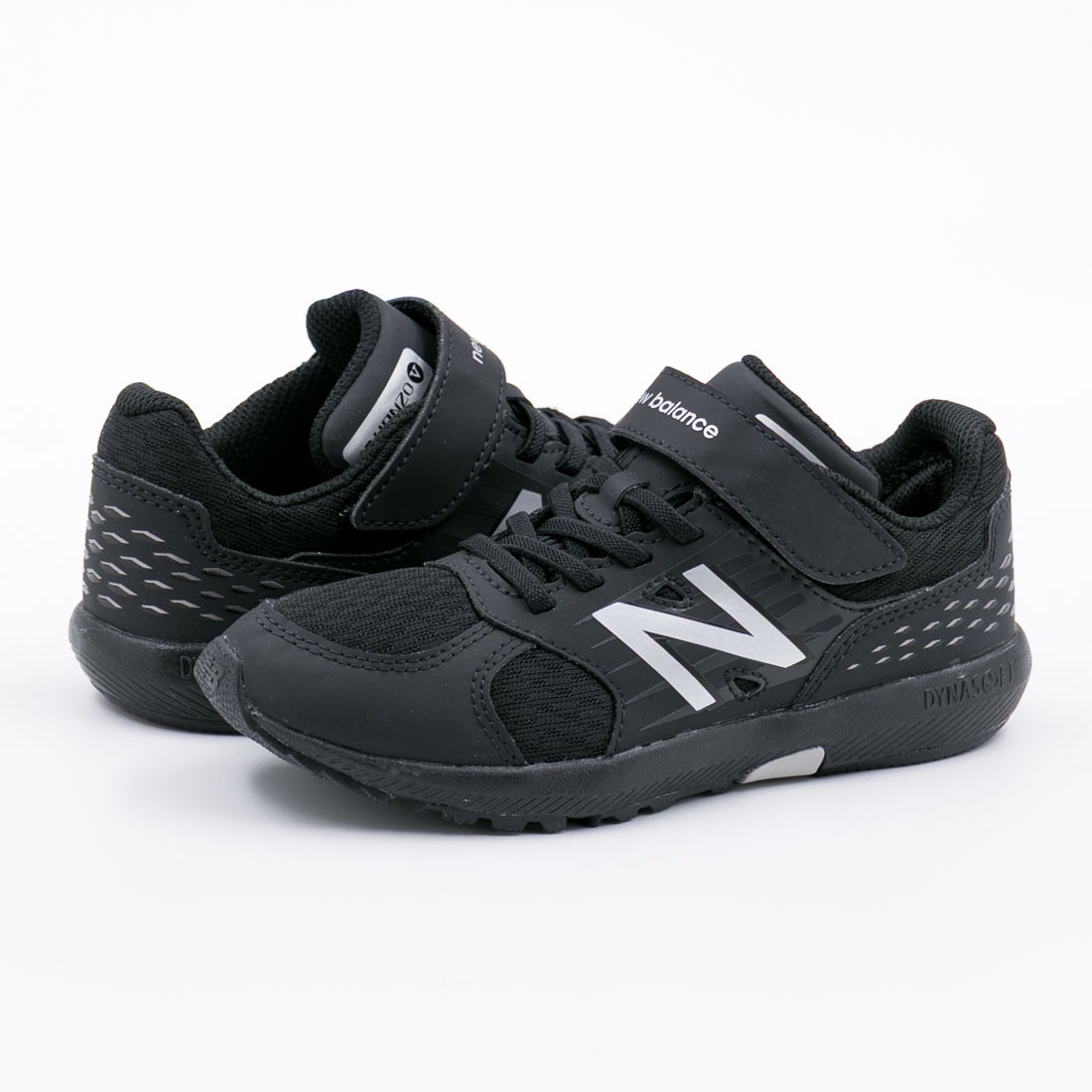 キッズ ジュニア スニーカー ハンゾー PXHANV ブラック 運動靴 子供靴 男の子 女の子 マジックテープ ベルクロ シンプル 運動会