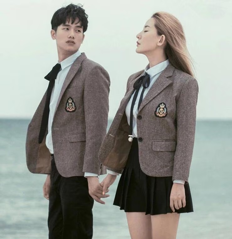 新入荷中学生制服4セット英倫学院風春秋高校生クラス服男女韓国版日本系JK制服スカート