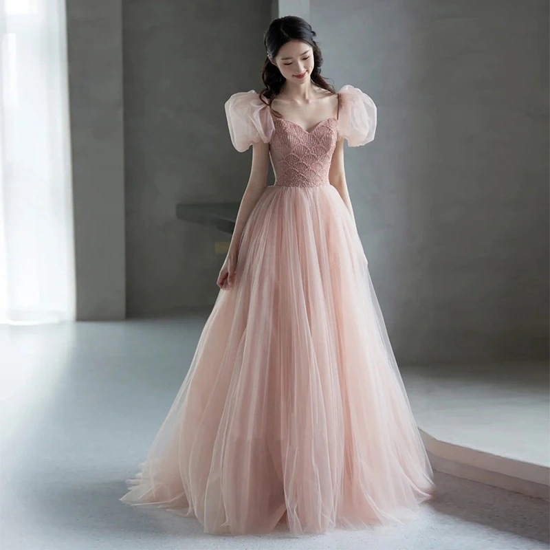 逃亡者プリンセス トーストスーツ花嫁 2024 新しい気質ピンク婚約夏ホストドレススカート女性結婚式 8,880円