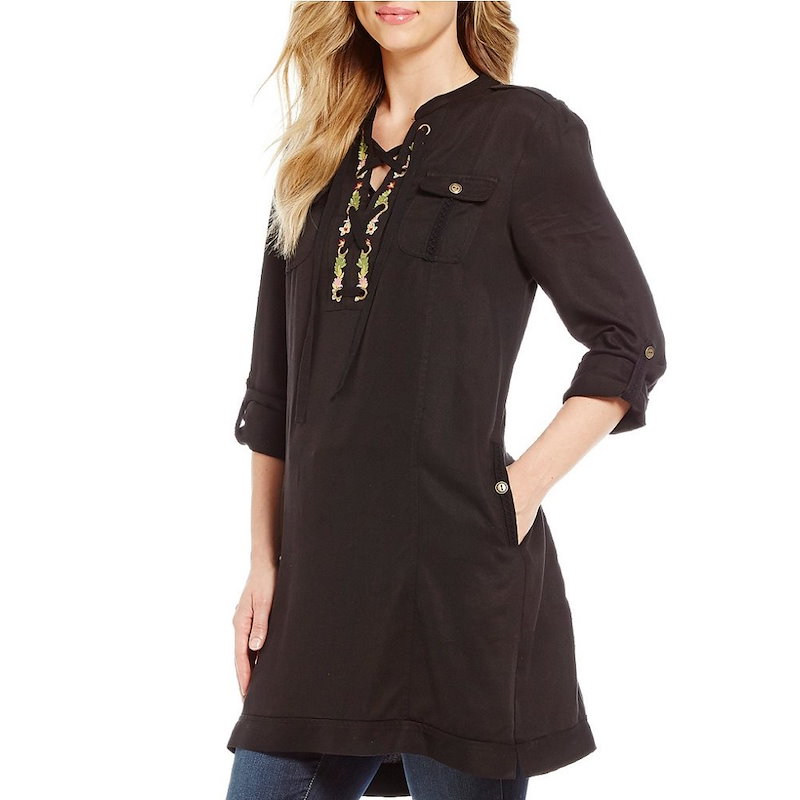 チェルシー&セオドア レディース トップス ブラウス・シャツ【Chelsea & Theodore Embroidered Tunic】Black チェルシー&セオドア レディース トップス ブラウス・シャツ【Chelsea & Theodore Embroidered Tunic】Black