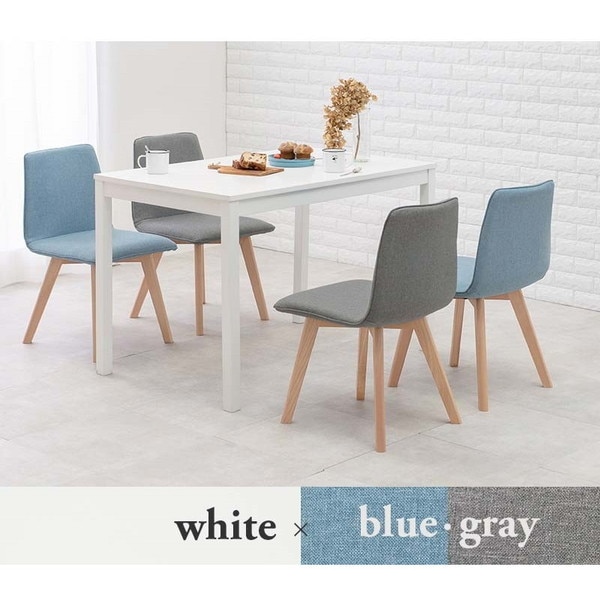 SH-8618WH-BL-GY-5S ダイニング5点セット ホワイト ブルー グレー メーカー直送