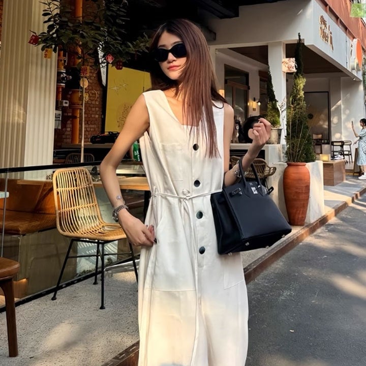 【急速出荷!】オールインワンパンツ セットアップ ノースリーブ ワイドパンツ バギーパンツ ガウチョパンツ レイヤード おしゃれ リゾート 夏 前ボタン 上品 5,187円