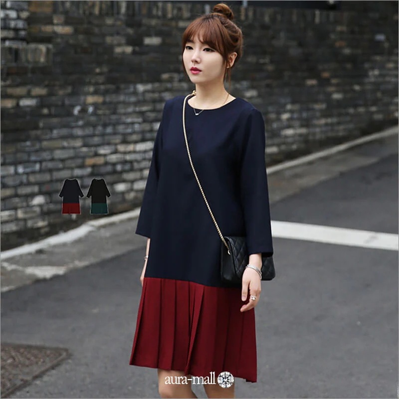 レディースファッション ワンピース ミディアム 体型カバー　ワンピース M/L/LL/2L/3L/4L/5L プリーツワンピース ワンピース 上品　結婚式 二次会 チュニック ワンピ ドレス パーティ