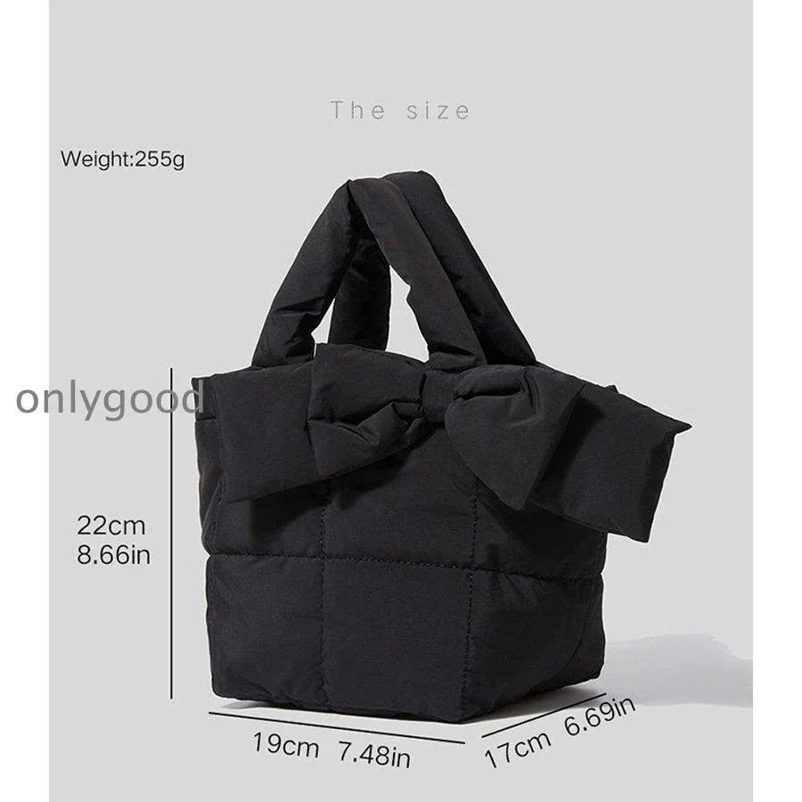 手提げバッグ リボン かばん ママバッグ ダウン A4 A4対応 軽量 ギフト おしゃれ 25新型トートバッグ レディース 大容量 クリスマス