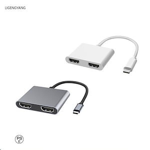 type c hdmi 変換 アダプタ MI+MI 2-in-1 同時出力 hdmi分配 hdmi hub 複数画面出力 最大 4K (30Hz USB C デュアル MI変換 アダプター MI ハブ