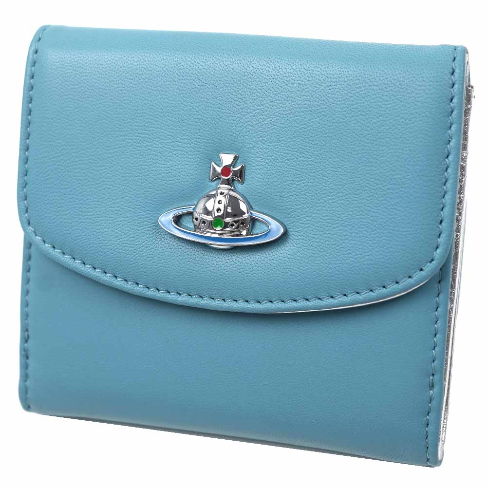 ヴィヴィアンウエストウッド 財布 二つ折り財布 レディース ブルー Vivienne Westwood SMALL WALLET NAPPA LEATHER BLUE 51150003L001LK40