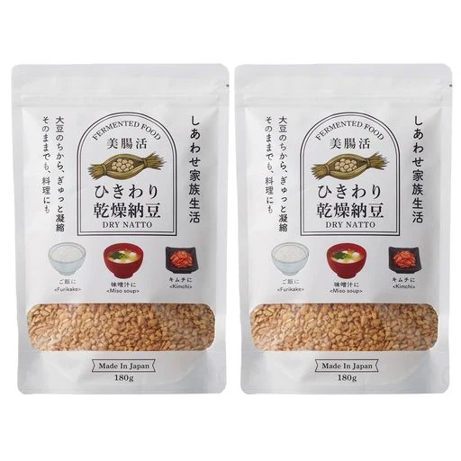 乾燥納豆 360g(2袋)国産大豆100%・無添加フリーズドライ納豆/ひきわりタイプ 常温長期保存 さくらえ