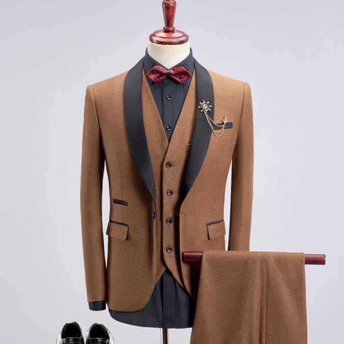 トップス パンツ アウター ベスト ズボン 上着 スーツ 袖あり 長袖 襟付き スリム タイト 細身 ストレート Iライン ポケット 前開き シングルボタン スリーピース 薄手 上下セット 3点セット