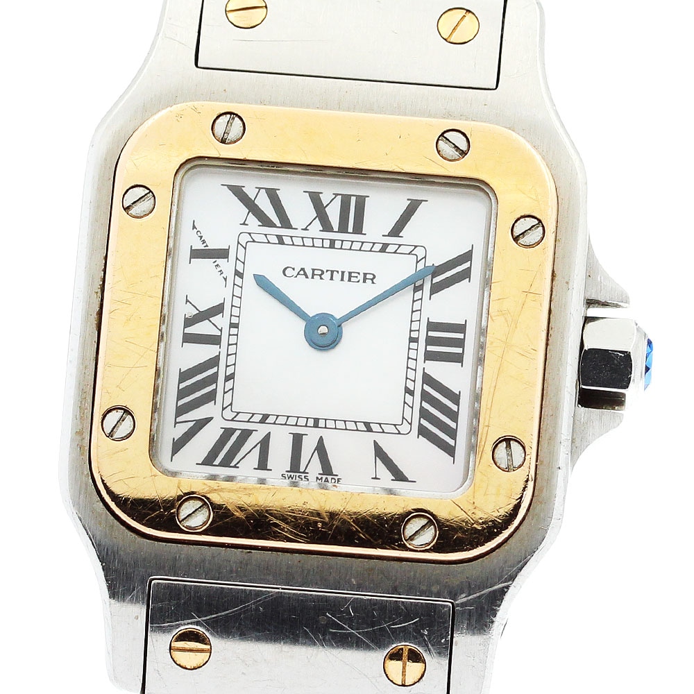 カルティエ CARTIER W20103C4 サントスガルベSM アジア限定 クォーツ レディース 内箱・保証書付き_876129【中古】
