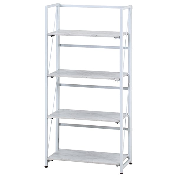 不二貿易 73643 折りたたみシェルフ アロン4段 ストーン メーカー直送 8,421円