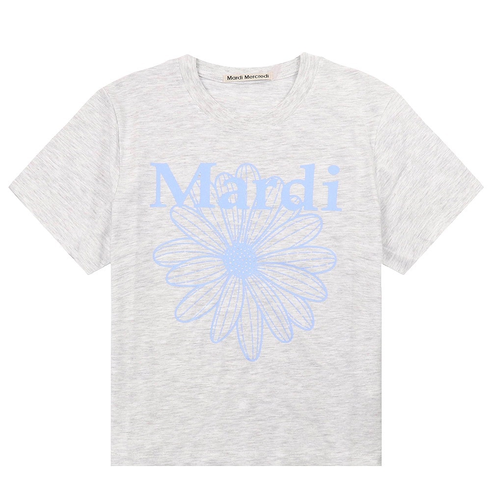 Tシャツ SLIM TSHIRT FLOWERMARDI HEATHER SKY 半袖 レディース 韓国 ファッション アパレル