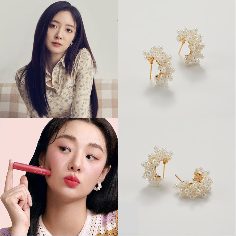 イセヨン ステファニーリ着用/ポップコーンパール フープ イヤリング