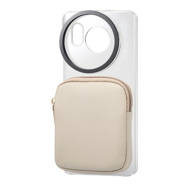 PM-S234CAMPGB グレージュ [AQUOS sense8(SH-54D/SHG11) ケース (ハイブリッド カバー 軽量 薄型 ポーチ付 一眼レフカメラ用)] メーカー直送