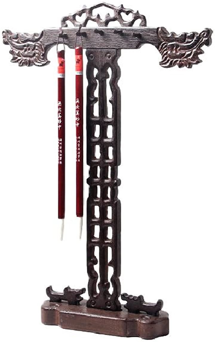 書道 習字 用 筆掛け 筆スタンド 木製 入門 初心者 簡単 組み立て(T字型10本掛け)