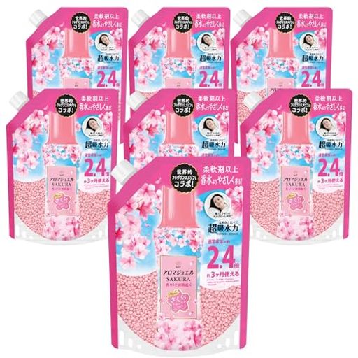 レノア アロマジュエル SAKURA 香り付け専用ビーズ さくらフローラルの香り 詰め替え 990ML×7袋 [大容量] [ケース品]