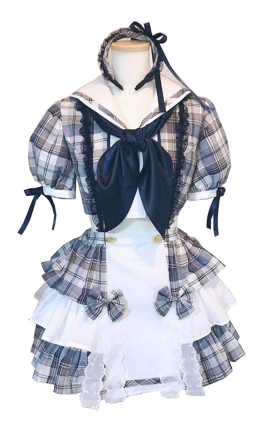 アイドル風な青チェックコスプレ衣装 変装 アニメ イベント パーティ コスチューム 衣装 ハロウィン クリスマス 文化祭 学園祭 仮装 演出服 プレゼント