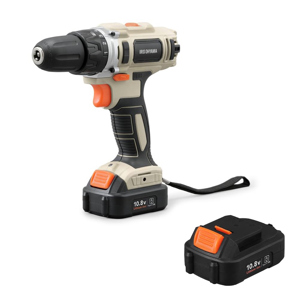【バッテリー+1個 期間限定セット】アイリスオーヤマ 充電式ドライバドリル10.8V JCD28TC＋type-c充電バッテリー DBL1020C