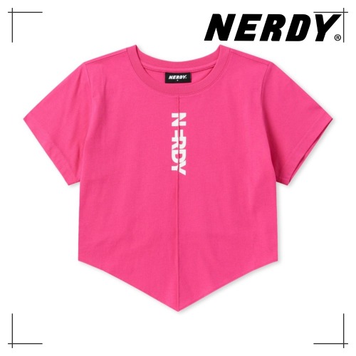 NDY ウーマンズ スカーフ ポイント クロップ 半袖 Tシャツ HOTPINK