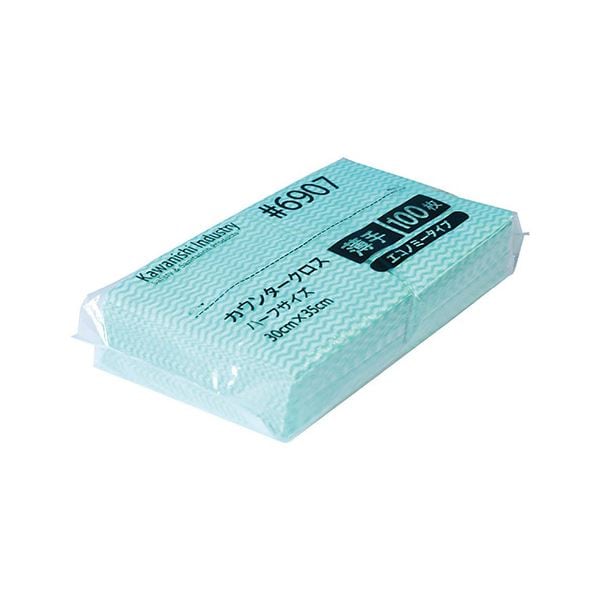 （まとめ） カウンタークロスE薄手ハーフ100枚グリーン （x10セット）