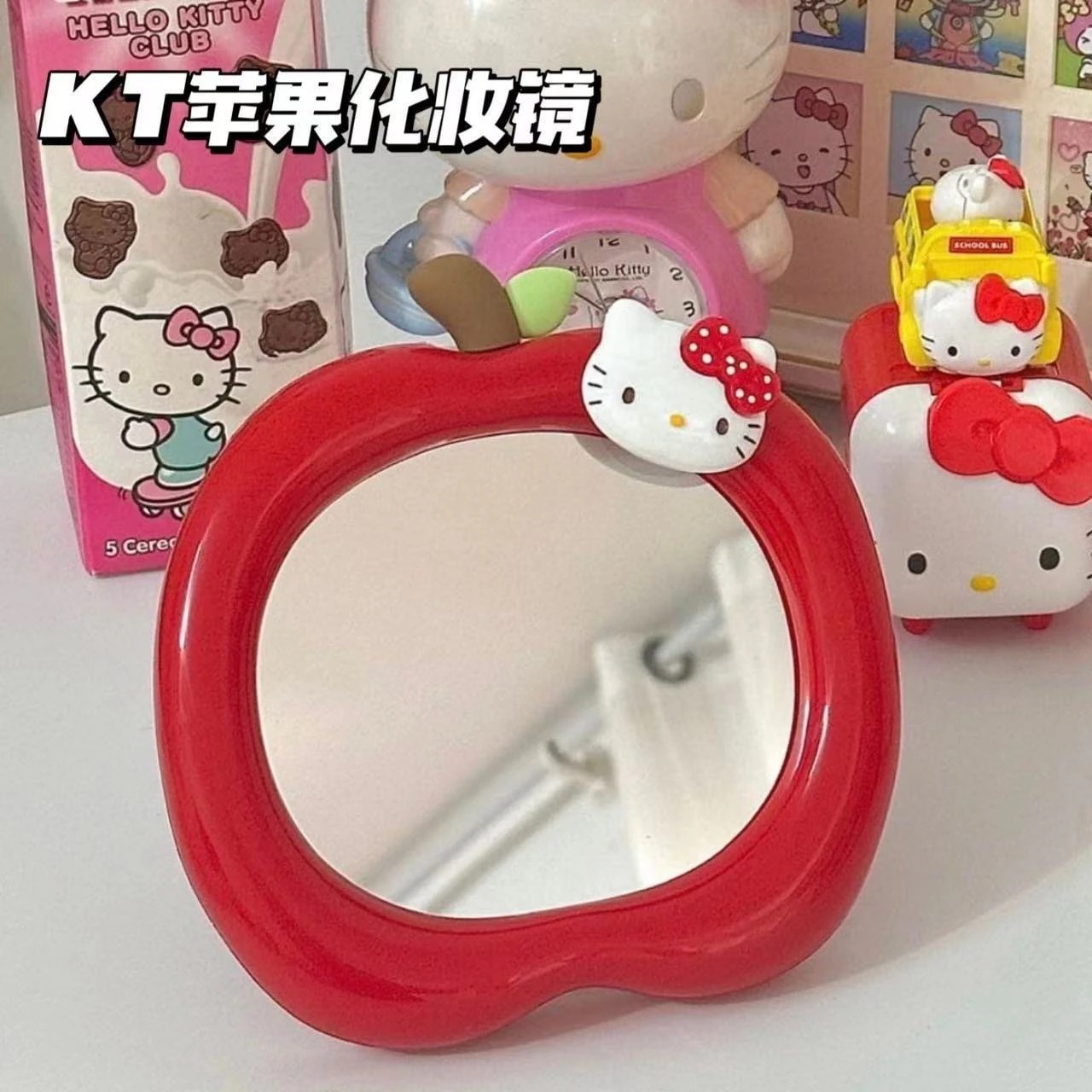 【20点セット】【送料無料】KTアップル製化粧鏡学生寮デスクトップ可愛い手鏡を立てて携帯できる化粧鏡 16,373円