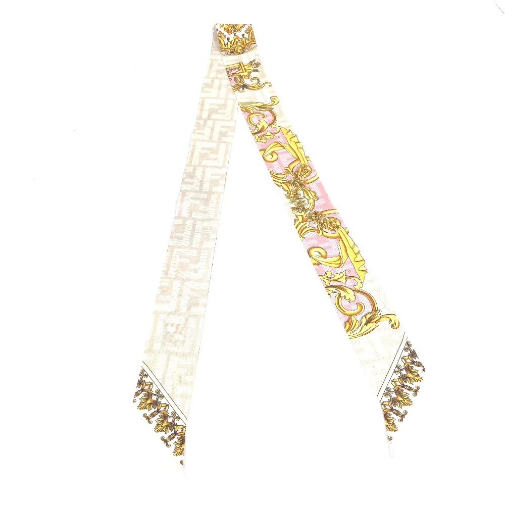 スカーフ フェンダーチェ ラッピー ヴェルサーチコラボ FENDACE VERSACE バンドースカーフ シルク ピンク