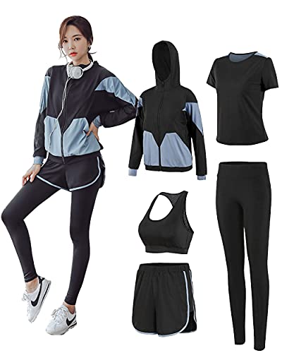 [DawnRain] スポーツウェア ヨガウェア ジャージ セット レディース フィットネスウエア レディース 上下セット トレーニングウェア アクティブウェア ジャージ 上下セット 吸汗 速乾