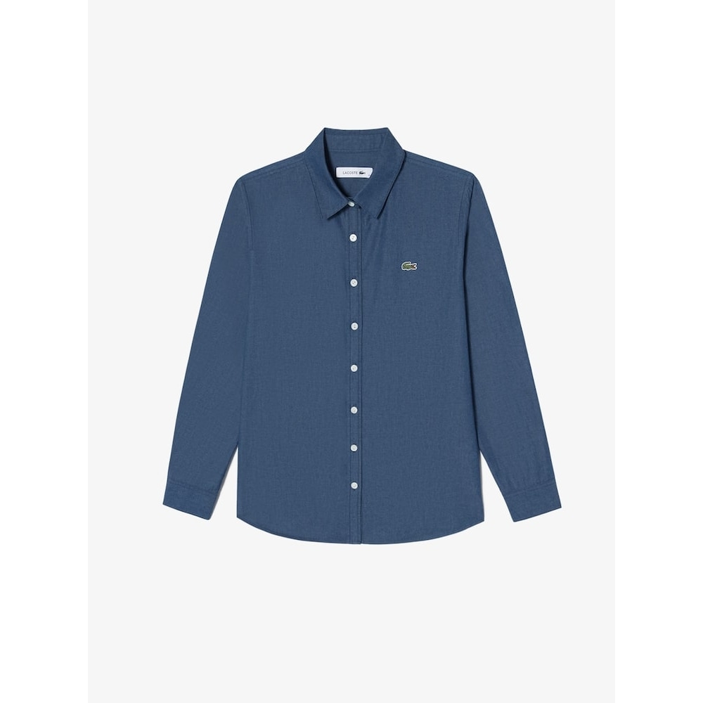 ラコステ女性用レギュラーフィットデニムライクシャツ CF037E-54N RNE Q2NCF037E-54NRNE