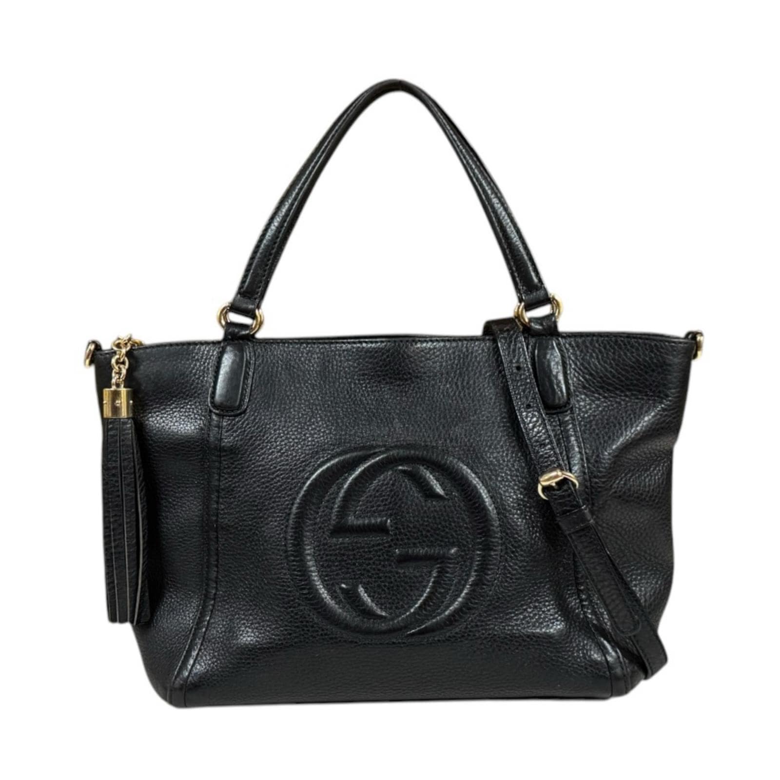 グッチ ソーホー ショルダーバッグ レザー 369176 ブラック GUCCI 中古