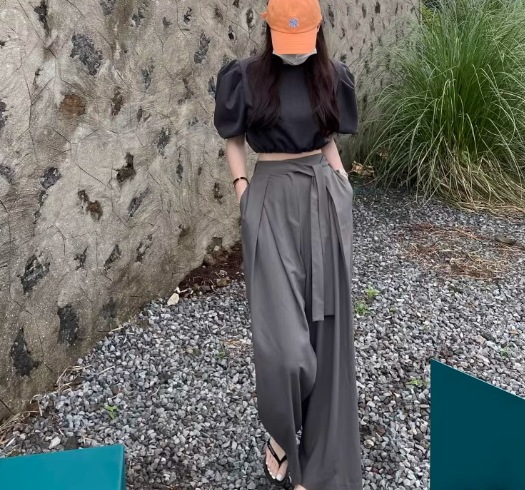 レディース パンツ ガウチョパンツ ストレートパンツ ロング ウエストリボン ポケット ハイウエスト 大人可愛い きれいめ シンプル カジュアル 上品 おしゃれ かっこいい アジアン エスニック