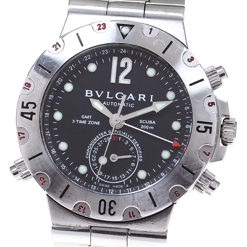 ブルガリ BVLGARI SD38SGMT ディアゴノ スクーバ GMT デイト 自動巻き メンズ _828056【中古】
