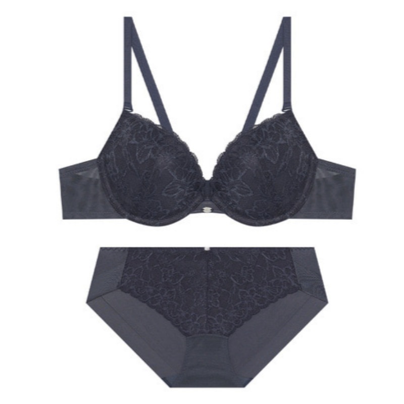 アデラ ディープV レース ブラ パンツ セット - ネイビー 80B 95 8,418円
