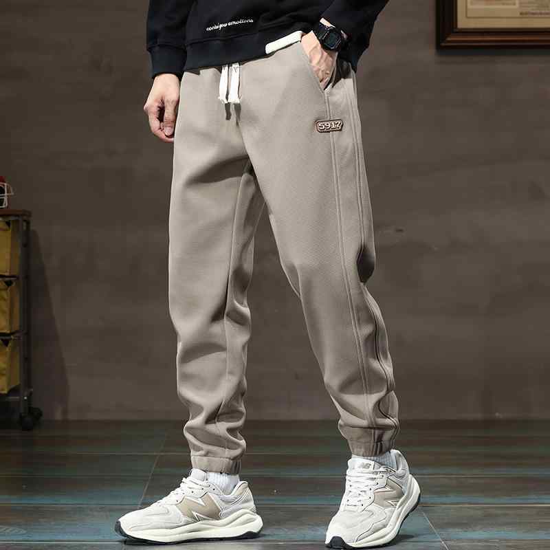コーデ メンズ シンプル ファッション オシャレ かっこいい 大きいサイズ ストリート 紳士 スウェット パンツ カーキ パンツ カジュアル ズボン ベルベット
