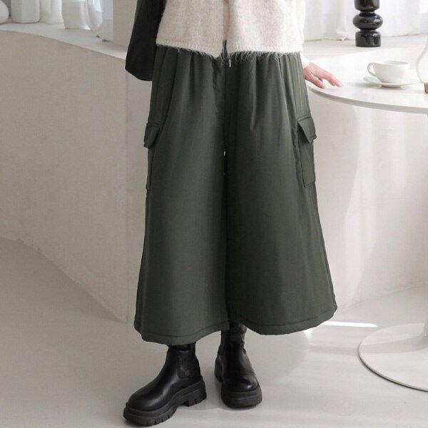 (CC)HP-232 パッド入りカーゴパンパン スカート ワイドパンツ 冬