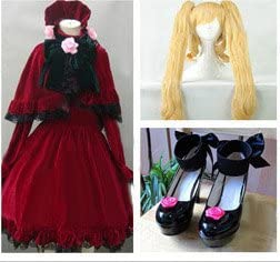 人気絶頂 Rozen ローゼンメイデン Maiden コスプレ衣装＋ウィッグ＋靴 真紅 コスチューム