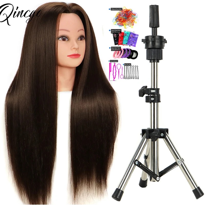 合成毛付きマネキンヘッド,トレーニングスタイルのヘアスタイリングヘッド,小売玩具,65cm