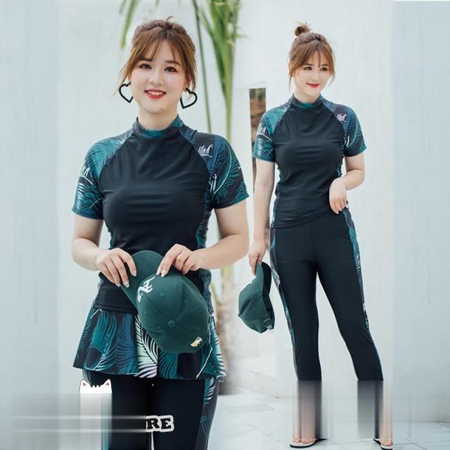 迅速な配送 フィットネス 水着 黒 レディース 大きいサイズ 3l 4l 5l 6l 水着 体型カバー ラッシュガード 日焼け防止 露出少なめ ボタニカル柄 20代 30代 40代