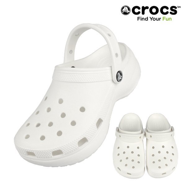 クロックス クラシック プラットフォーム クロー レディース 206750-100 ホワイト