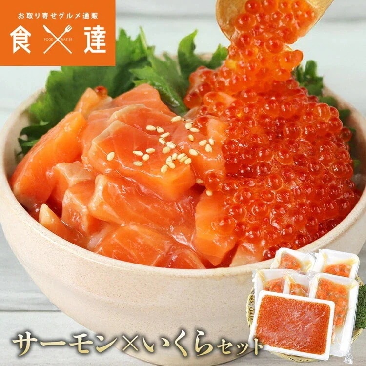 サーモン いくら セット 出汁漬けサーモン 400g トラウトサーモン 250g 丼 海鮮丼 指定日不可