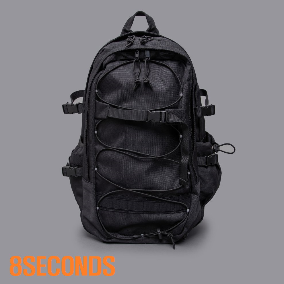 ブラックレースアップカジュアルバックパック人気新学期バックパック/韓国ファッション