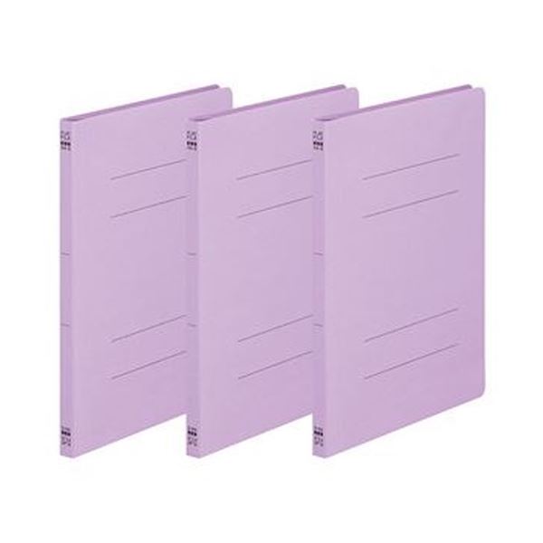（まとめ）TANOSEE フラットファイル（ノンステープルタイプ）A4タテ 150枚収容 背幅18mm 紫 1パック（3冊）(×100セット)